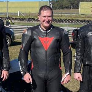 Wide Bay Federal MP Llew O'Brien kitted up to ride at Lakeside Raceway on Saturday.