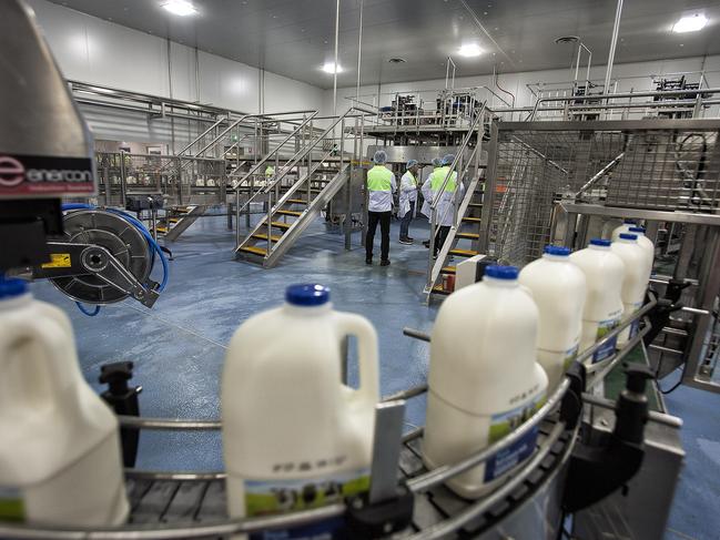 The opening of the Murray Goulburn plant at Laverton in 2014. Picture: Luis Enrique Ascui