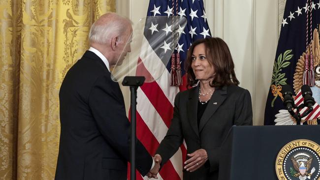 Biden with US Vice President Kamala Harris. Picture: Anna Moneymaker/Getty Images