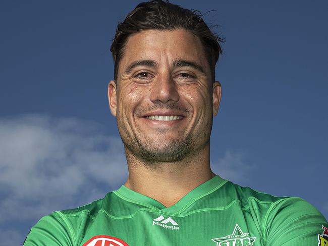 MELBOURNE, AUSTRALIA - JANUARY 14: Marcus Stoinis of the Stars poses for a photograph during a Melbourne Stars BBL media opportunity at Melbourne Cricket Ground on January 14, 2021 in Melbourne, Australia. (Photo by Daniel Pockett/Getty Images for the Melbourne Stars)