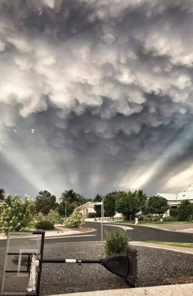 Another blast: Storm clouds roll into Mildura again last night, the region has been battered by storms in the past month. Picture: Victorian Storm Chasers.