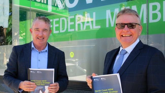 PAGE MP Kevin Hogan and Tim Williamson from RDA Northern Rivers launched the North Coast NSW Employment Strategy and Action Plan.