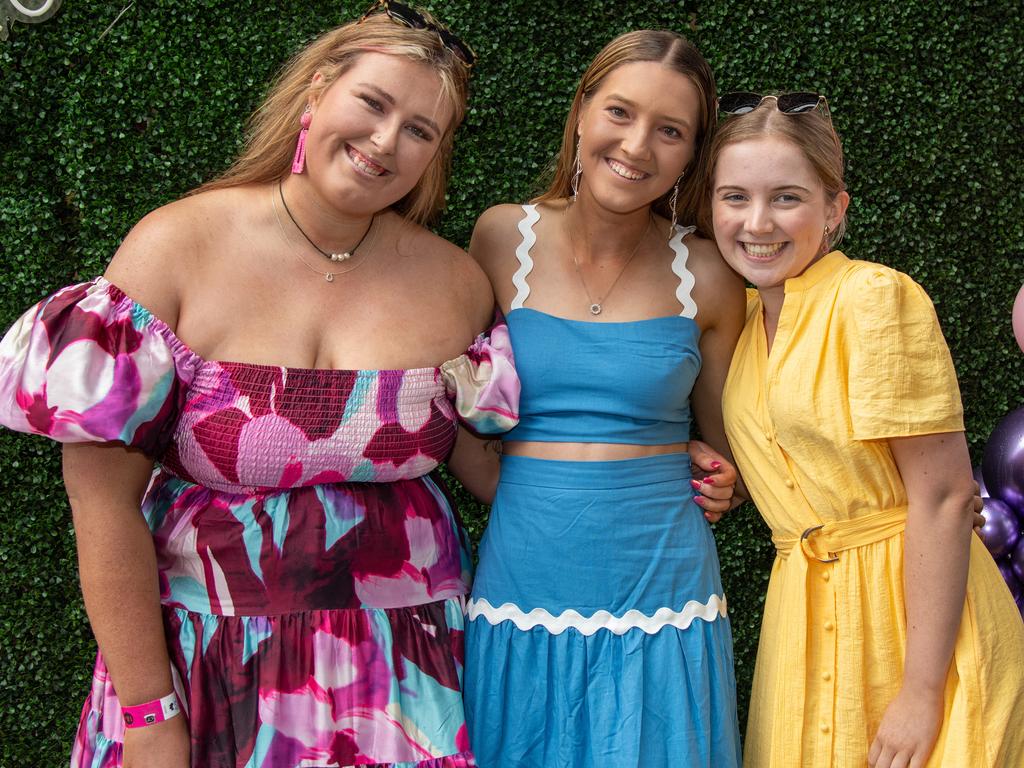 Taylah Bogg, Caitlin Cronk and Jordan McLachlan. IEquine Toowoomba Weetwood Raceday - Clifford Park Saturday September 28, 2024 Picture: Bev Lacey