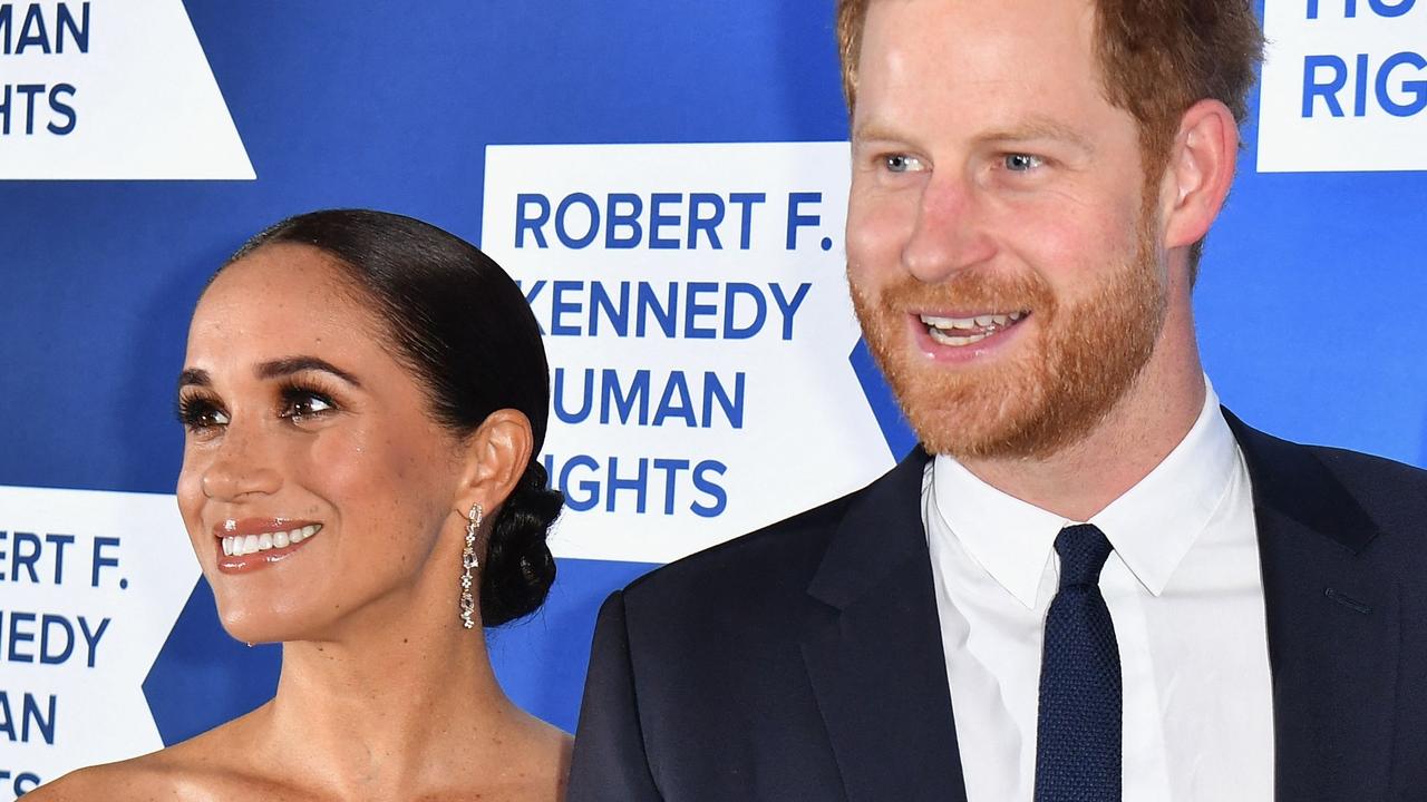 Harry and Meghan at the 2022 Robert F. Kennedy Human Rights Award Gala. Picture: Angela Weiss / AFP.