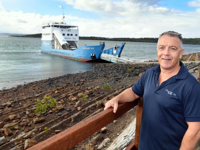 David Hay (G/Mgr. Kingfisher Bay Resort) at the Fraser Island barge landing at River Heads.Photo: Alistair Brightman
