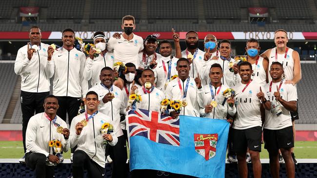 Fiji were forced to stay at a hostel in Fiji and leave their families behind to get to Tokyo. Photo: Getty Images