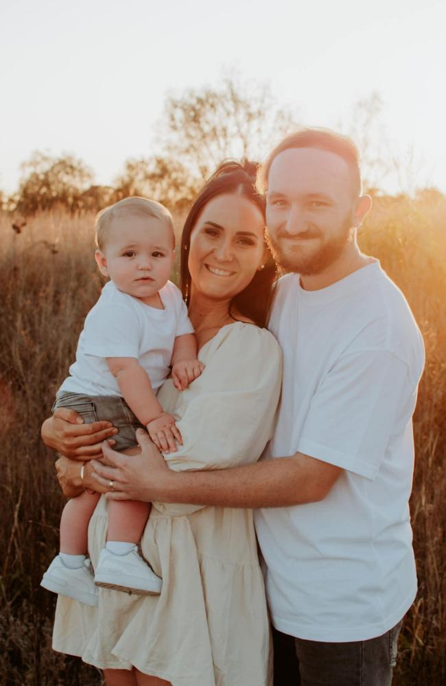 Ipswich family Hayley Smith, Ryan Smith and baby Darcy Smith. Picture: Supplied