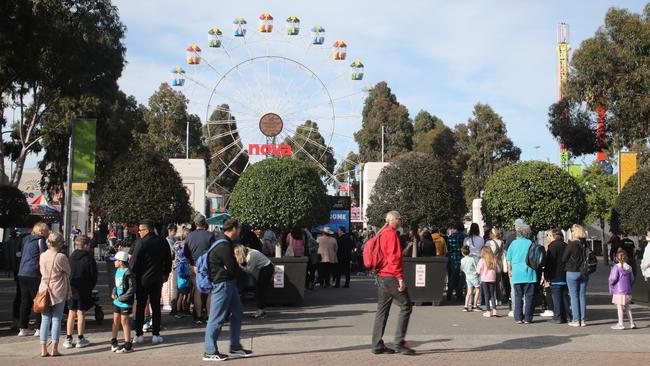 Crowds arriving early for the first day of the show. Picture Dean Martin