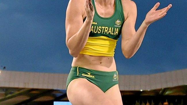 GOLD MEDALLIST: Alana Boyd celebrates after winning the  pole vault final at the Commonwealth Games in Glasgow in 2014.