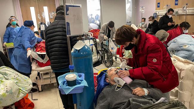 A senior doctor at Shanghai's Ruijin Hospital has said 70 per cent of the megacity's population may have been infected with Covid-19, state media reported on January 3. Picture: Hector Retamal / AFP