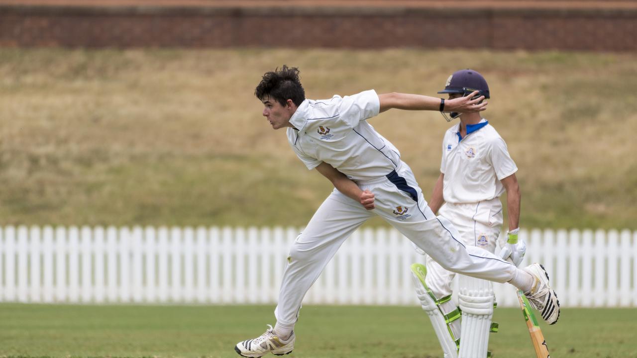 Jem Ryan bowls for Toowoomba Grammar SchoolPicture: Kevin Farmer