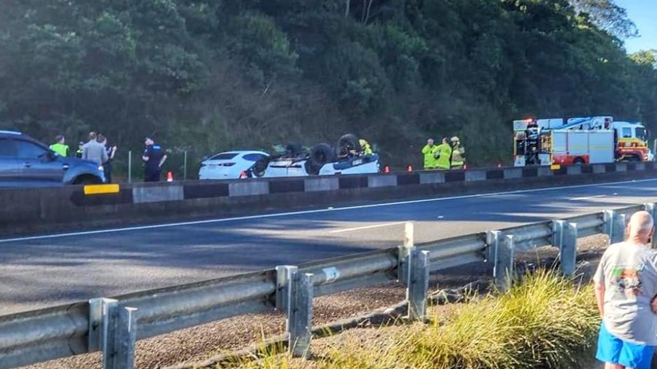 The crash occured on New England Highway after the Weale Street turn-off. Picture: Social media