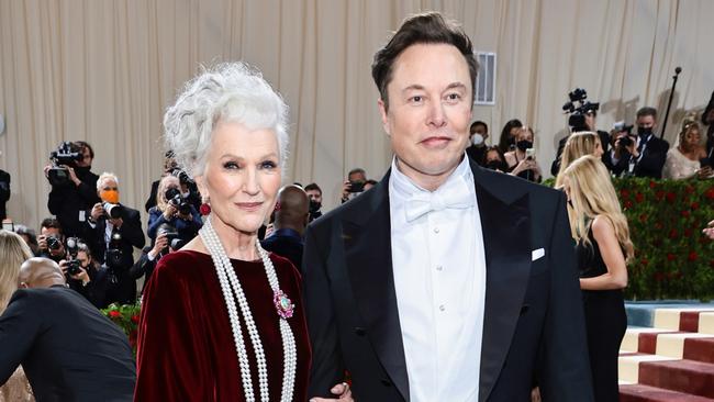 Maye Musk and Elon Musk at the Met Gala in 2022. Picture: Getty Images