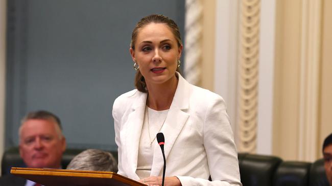 Queensland Minister for housing Meaghan Scanlon during parliament sitting in Brisbane. Picture: NCA NewsWire/Tertius Pickard