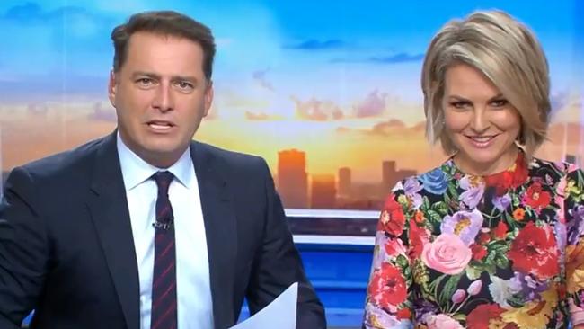 Georgie Gardner appeared uncomfortable throughout the tirade.