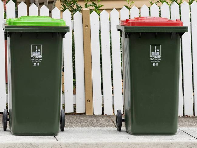 Brisbane City Council rubbish bins. Photo: Facebook.