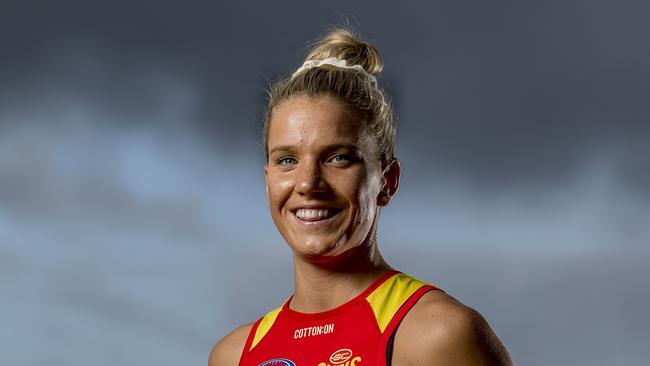 Suns AFLW player,  Paige Parker, is  excited about the Suns AFLW  first home game at Metricon Stadium. Picture: Jerad Williams