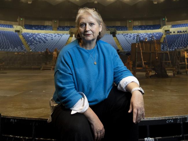 Wednesday 22nd May 2024.  The Australian.Jo Davies, Artistic Director of Opera Australia's production Tosca, in Margaret Court Arena where the space is transformed from tennis court to a traditional theatre space.Photograph by Arsineh Houspian.