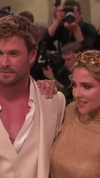 Chris Hemsworth looking loved up at the Met Gala
