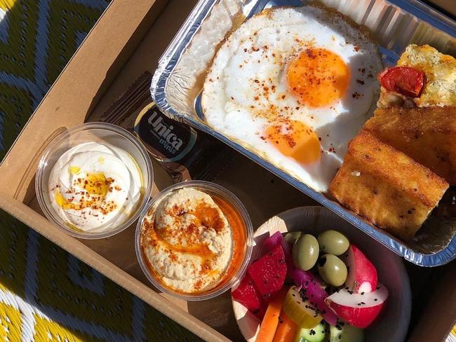 The breakfast basket with Middle Eastern dips. Picture: Instagram