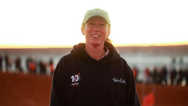 Mardi Lebrun managed to arrive from South Australia before the Birdsville Track was closed. Picture: Danica Clayton