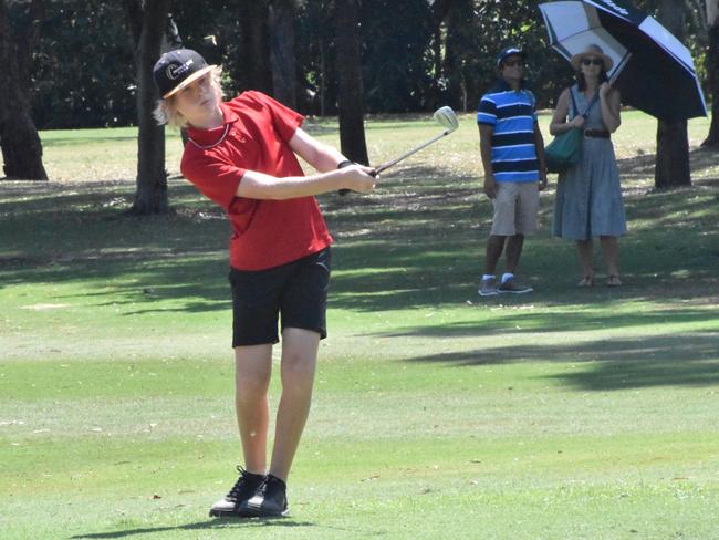 Noosa's Declan Hudson (boys 13-14 years) on course at the US Kids Golf Foundation Australian Open at the Rockhampton Golf Club on September 27.