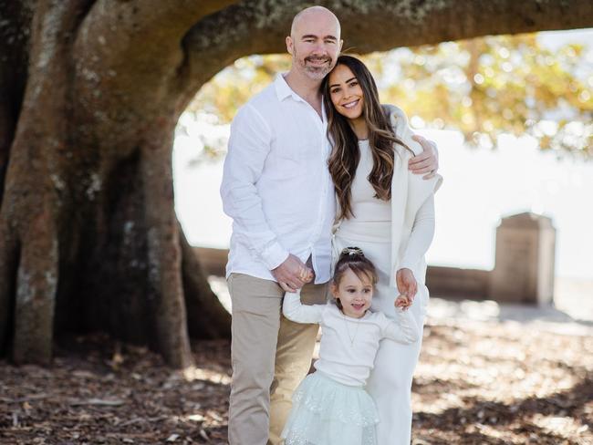 James Mawhinney, Brigette Panetta and their daughter Emerald. Picture: Supplied