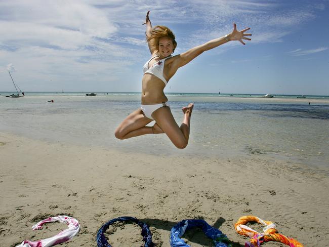Aleysha Tokai, 14, jumps for joy over 2008 at Rosebud.