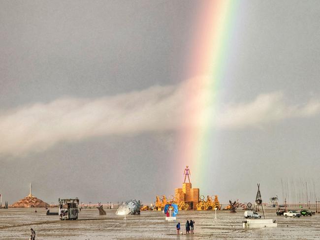 The site remains flooded with more rain forecast. Picture: AFP