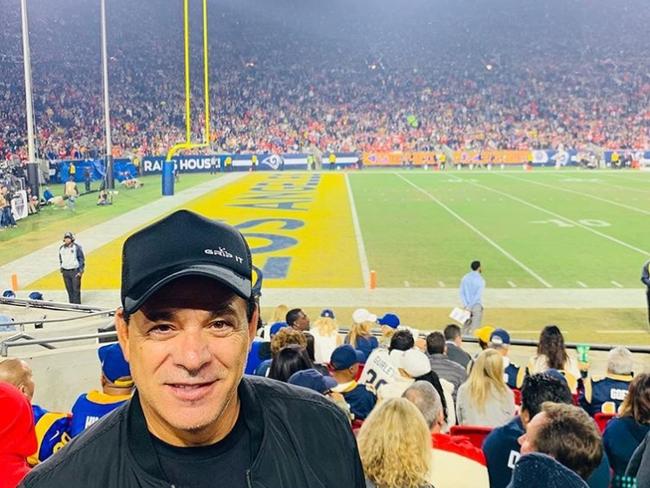 Ralph Carr enjoys an NFL game between the Los Angeles Rams and the Kansas City Chiefs. Picture: Instagram