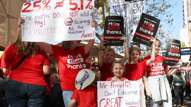 Education Minister Sarah Mitchell labelled the teachers’ strike for better pay and conditions on May 4 “blackmail”. Picture: John Grainger