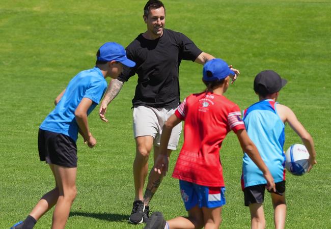 Mitchell Pearce with Griffith young guns. Picture: Max Agency