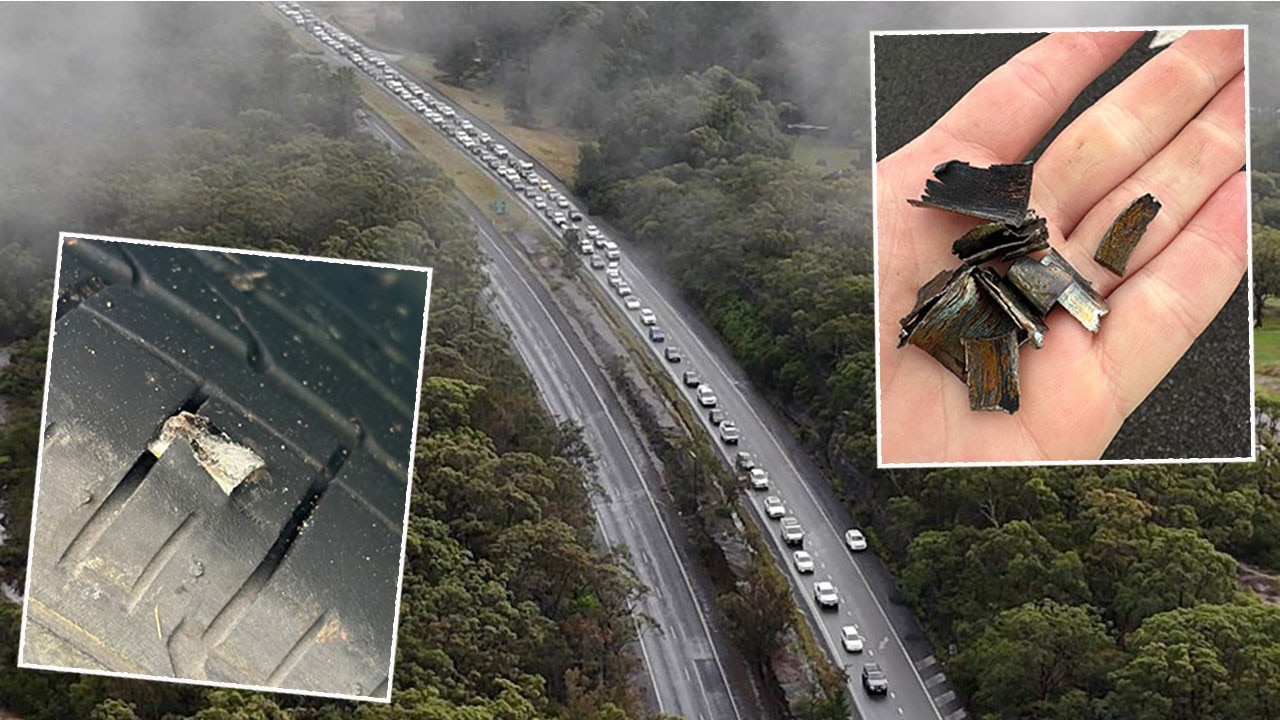 M1 chaos: Truck spill leaves hundreds with shredded tyres
