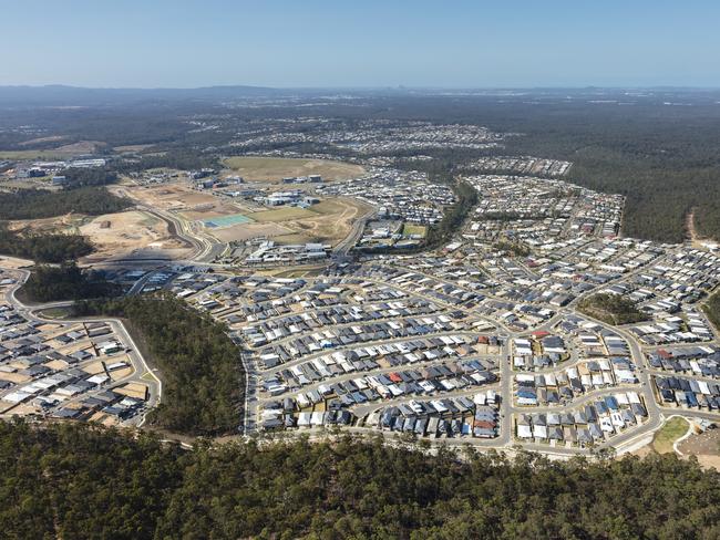 An aerial shot of Springfield Lakes and Springfield Rise.