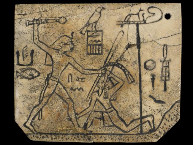 Ivory plaque depicting King Den, from Abydos, Egypt and dating to about 2985BC. Picture: The Trustees of the British Museum