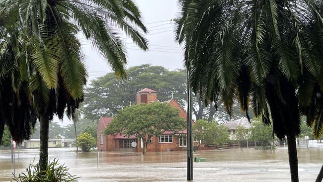 The Anglican Church on McIlwraith Street on Tuesday. Photographs of the Ingham floods 2025 in Hinchinbrook Shire, North Queensland. Picture: Cameron Bates