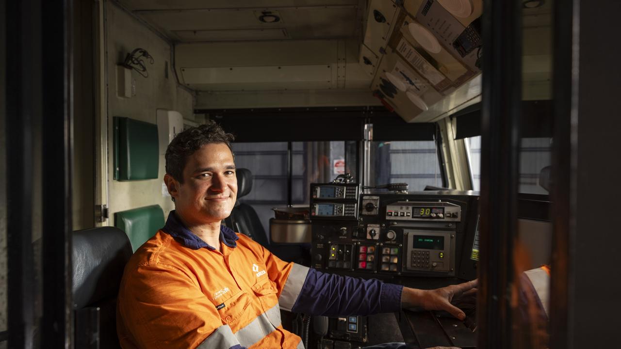 Joshua Nazzari works as regional maintenance leader at Aurizon's Stuart depot, and got his start through an electrical apprenticeship when he was 19 years old.