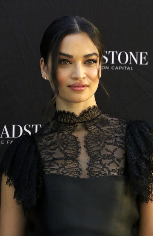 Back in black! Shanina Shaik wearing lace by Dior. Picture: Matrix 