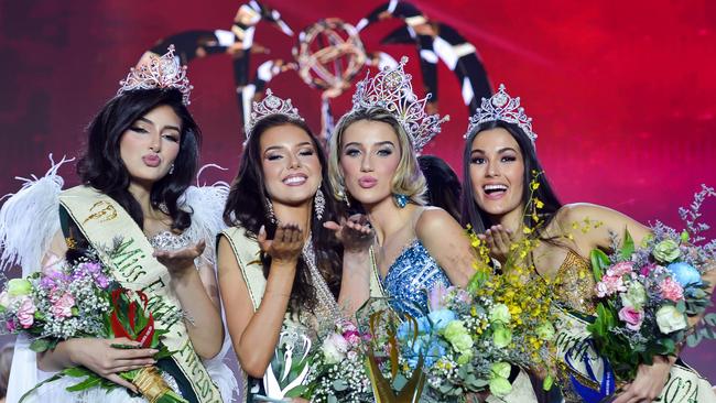 Jessica Lane is now supported by an ‘elemental court’ including Miss Air, Miss Water and Miss Fire. Pic: Supplied/Miss Earth