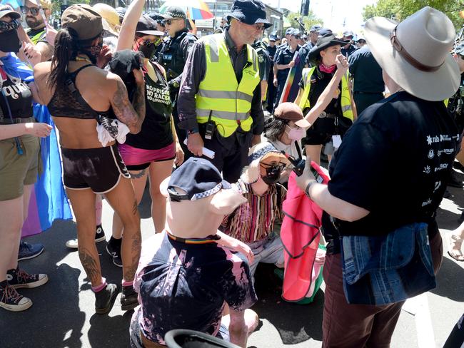 Police have vowed to attend future Midsumma Pride Marches despite this year’s commotion Picture: Andrew Henshaw