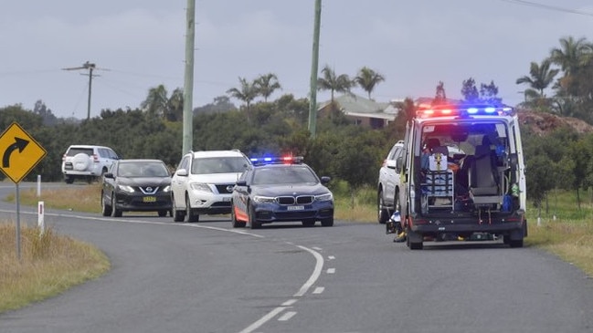 NSW Ambulance paramedics were called after a man was discovered collapsed beside Southbank Road at Palmers Channel.