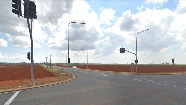 The scene of the crash caused by Jackson's dangerous driving at the intersection of the Ring Road and Elliott Heads Rd.