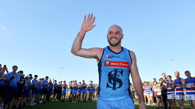 Former Sturt premiership captain Zane Kirkwood was dominant for Tanunda this year. Picture: Kelly Barnes