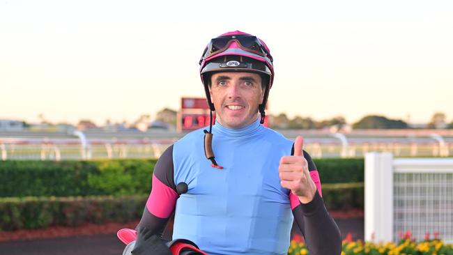 Jockey Martin Harley is great mates with Melbourne Cup-winning jockey and fellow Irishman Robbie Dolan. Picture: Grant Peters / Trackside Photography