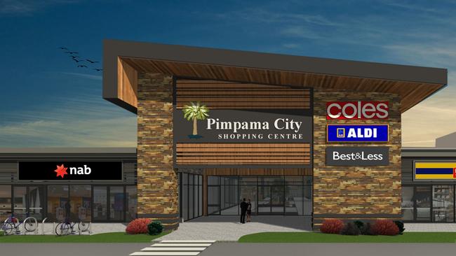 Artist's impression of Pimpama City shopping centre.