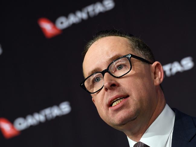 Qantas chief executive officer Alan Joyce speaks during a press conference in Sydney on August 25, 2017. Corporate Australia should speak out in support of same-sex marriage, Qantas chief Alan Joyce said as he pledged to donate a 
