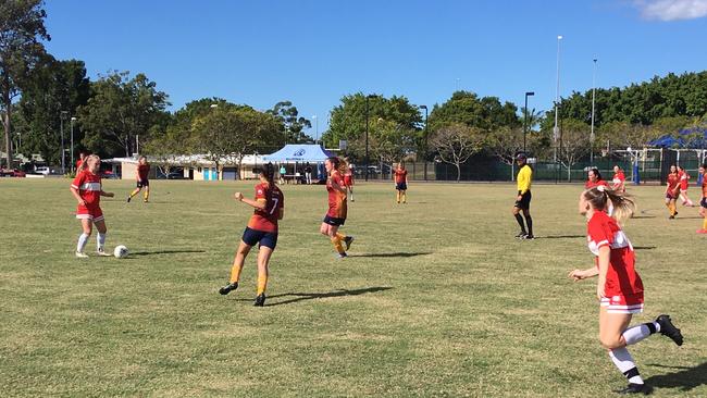 Murrumba SSC defenders swarm in