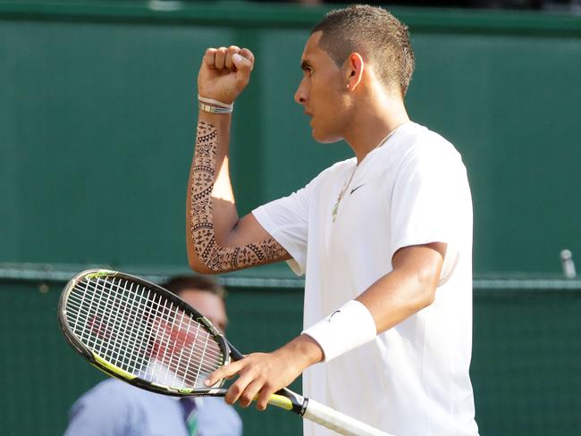 Wimbledon, London, UK. 01 July 2014. Nick Kyrgios wins against Rafael Nadal in the fourth round in four sets. Pic. Ella Pellegrini