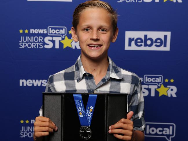 Joshua Kerr won the Manly Daily Young Sporting Spirit Award at the NewsLocal Junior Sports Star Awards in 2017. Picture: Daniel Aarons