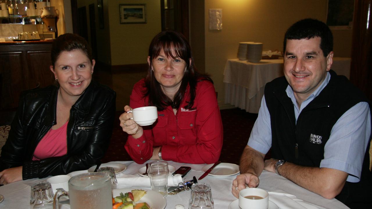 The Morning Bulletin's Laini Robinson, Sarah Oehlert and Jon Southall of Brown and Hurley at the Drive launch and business breakfast at Kershaw House.